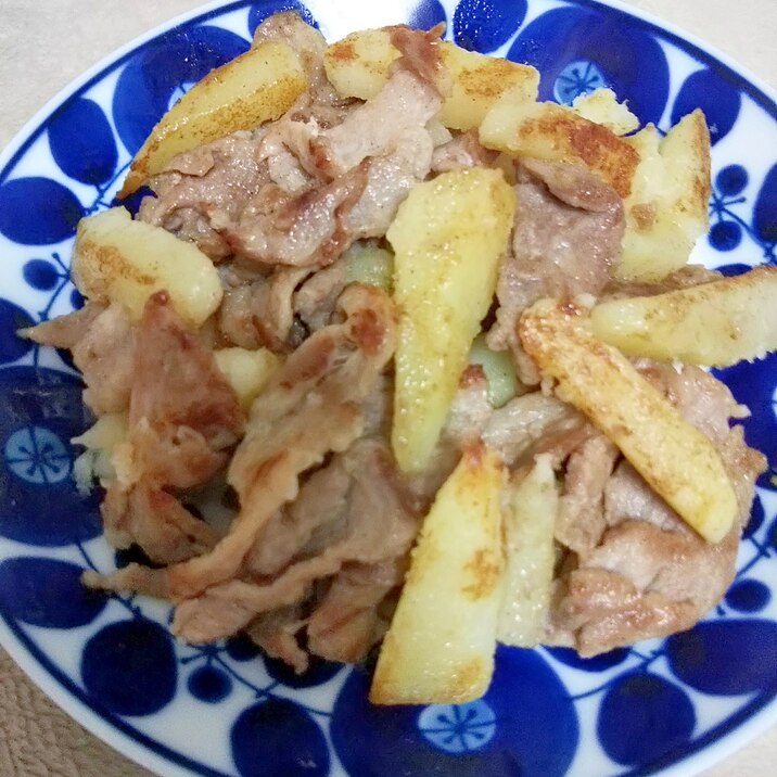 じゃがいもと豚肉の炒め物